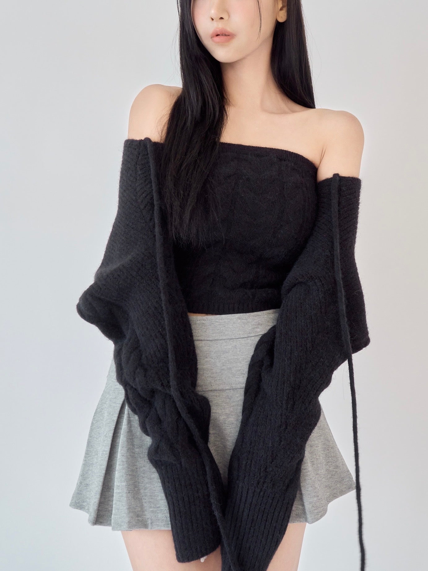 トップス YILON CABLE KNIT BOLERO BARE SET Cable knit bolero bare set – YILON