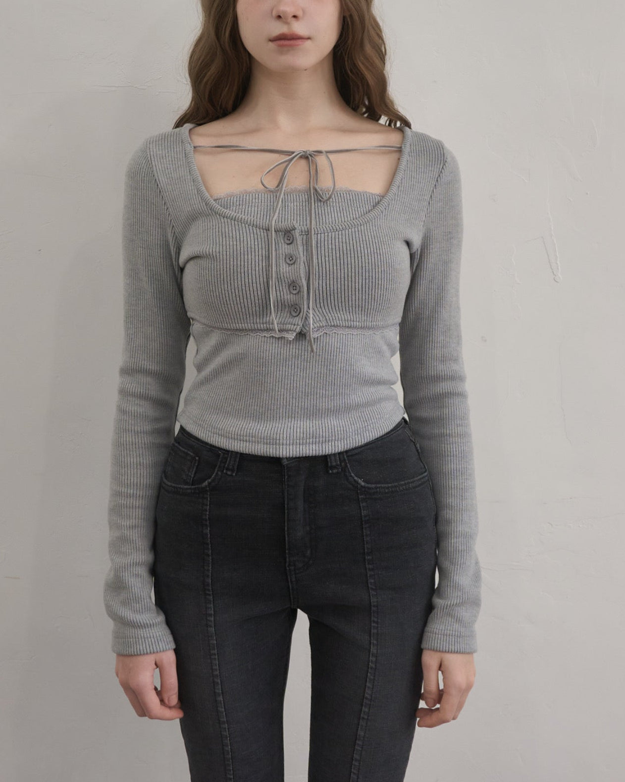 Rib ensemble button tops – YILON