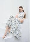 HALTER NECK TIERED MAXI DRESS