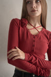 Rose ribbon cardigan