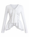TIE PEPLUM LACE BLOUSE
