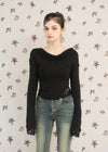 BACK RIBBON LACE TEE