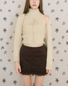 SUEDE FRILL MINI SKIRT