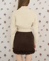 SUEDE FRILL MINI SKIRT