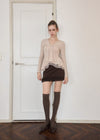 SUEDE FRILL MINI SKIRT