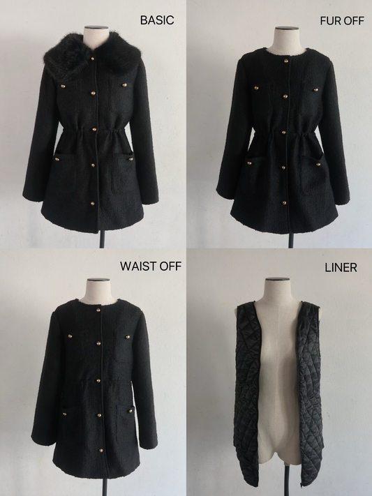 Fur collar classical coat
