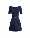 PLEATED KNIT OP