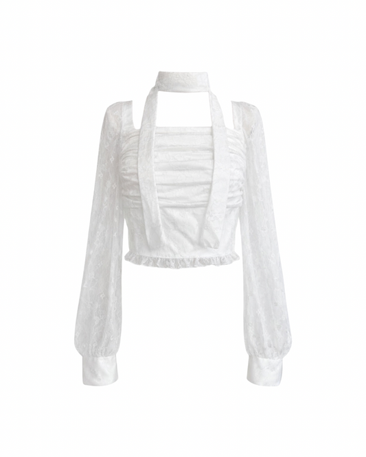 TWINKLE GATHER LACE BLOUSE