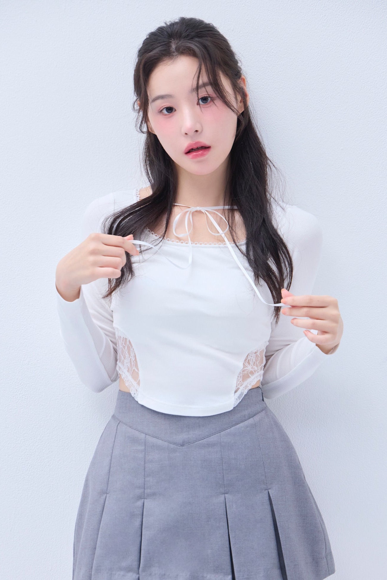 トップス yilon BACK LACE RIBBON TEE Back lace ribbon tee – YILON