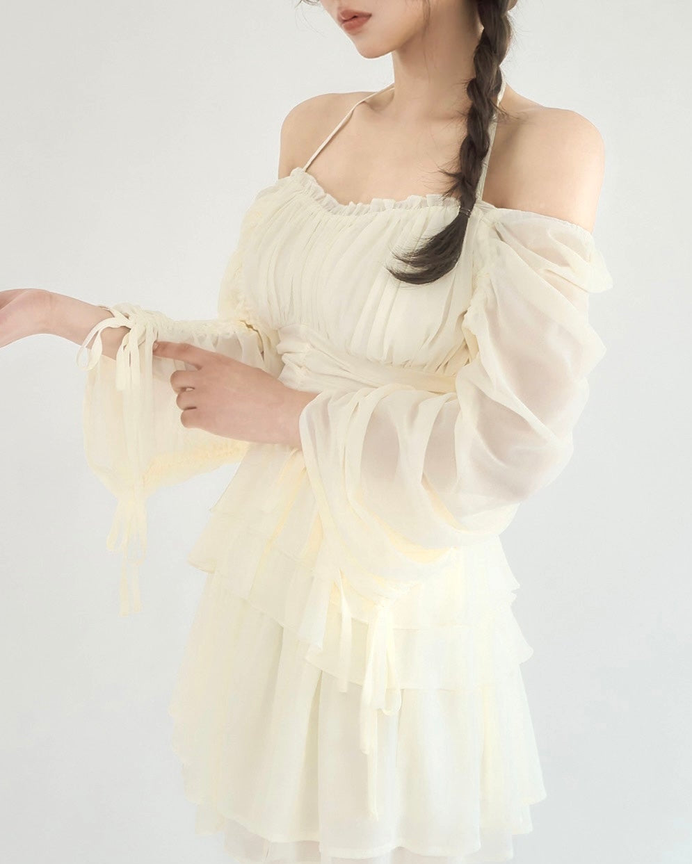 yilon イロン CHIFFON FAIRY BLOUSE ブラウスアイボリー Chiffon fairy blouse – YILON